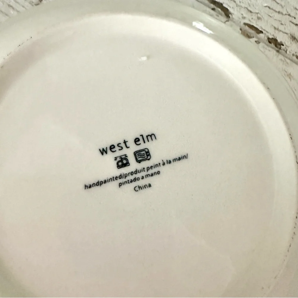 3/$22🩶 West Elm Bunny Rabbit Red Plate 6.25” Handpainted Polka Dot Animal Salad